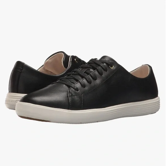 NWOB Cole Haan Women’s Grand Crosscourt Li Black Leather Sneakers Size 9 - Picture 3 of 9